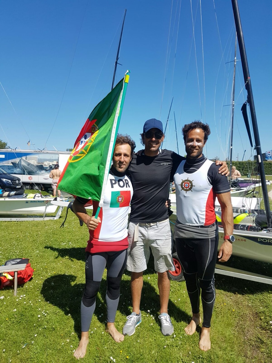 João Moisés com atletas da Vela Olímpica Portuguesa